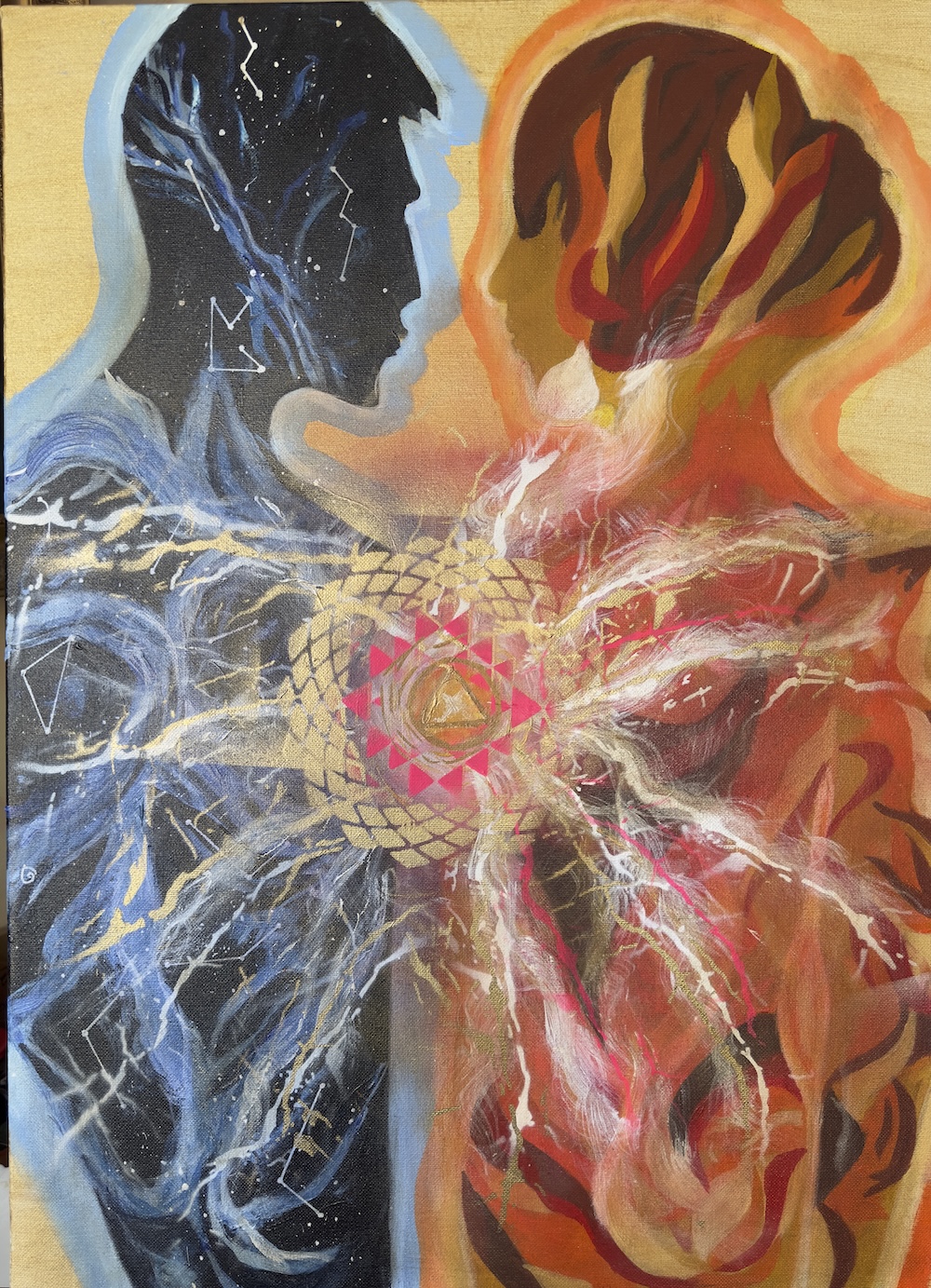 Dwie energie – Akryl na płótnie, 70 × 50 cm, Danuta Kozak