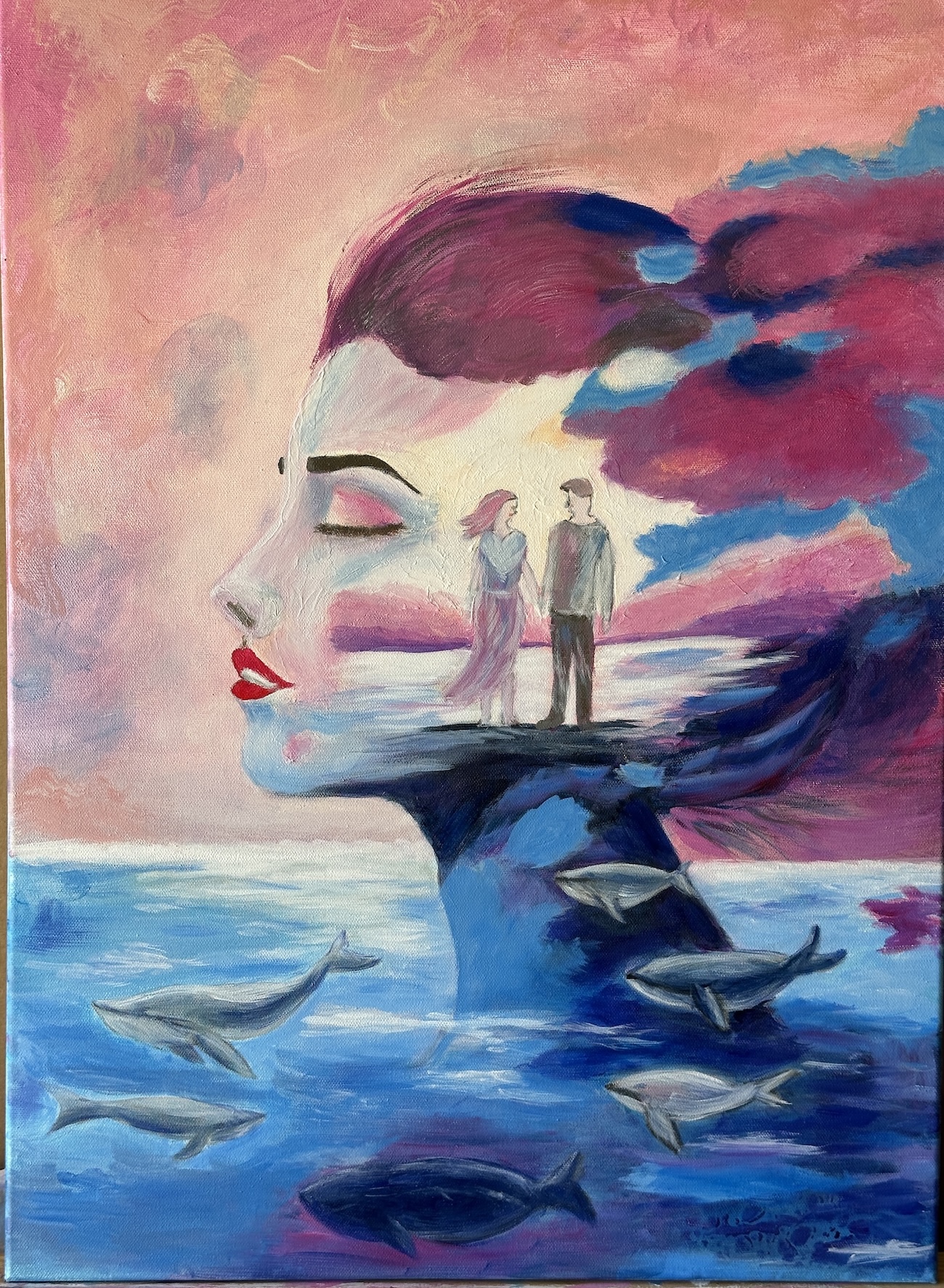 Głębia wspomnień – Olej na płótnie, 50 × 70 cm, Danuta Kozak