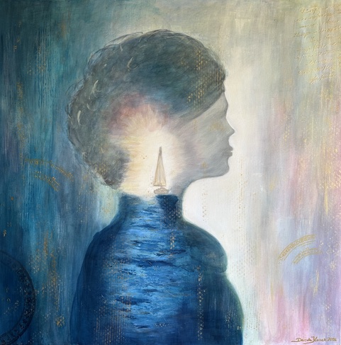 Ku światłu – Akryl na płótnie 3D, 90 × 90 cm, Danuta Kozak