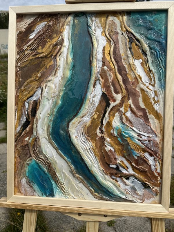 Płynąca rzeka i piaski  40x50cm
