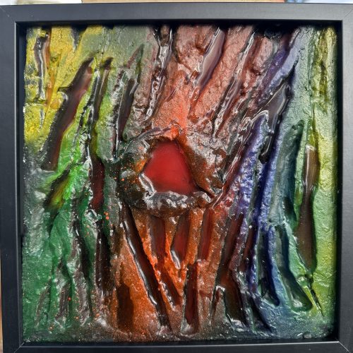 Czerwony wulkan  30x30cm